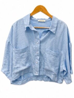 BUCKETLIST Light Gray Women's Button-Down Shirt